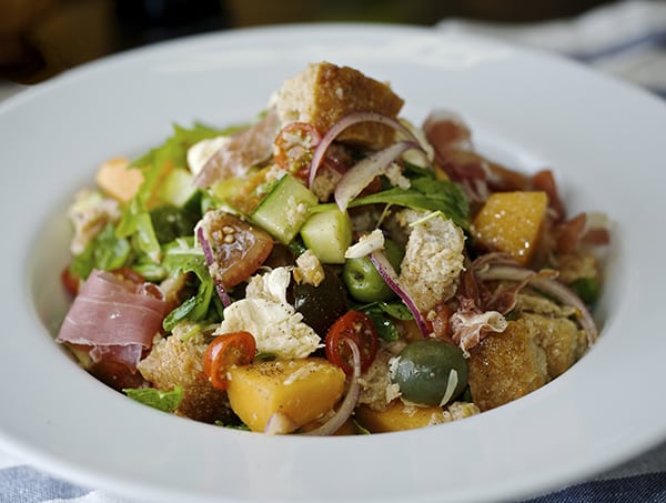 Panzanella Melon Salad-mouth watering flavors and textures!