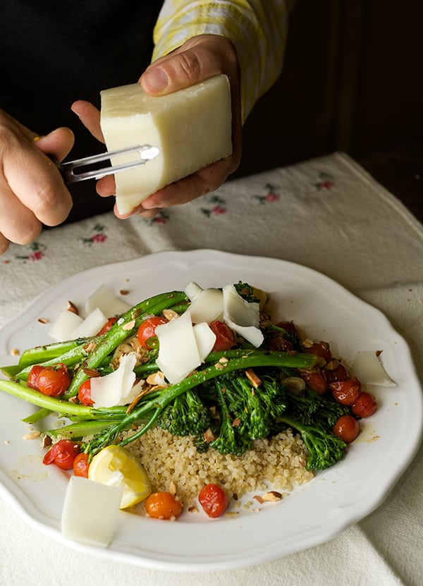 Sauteed-Broccolini-&-Lemon-Quinoa_shaving-manchego