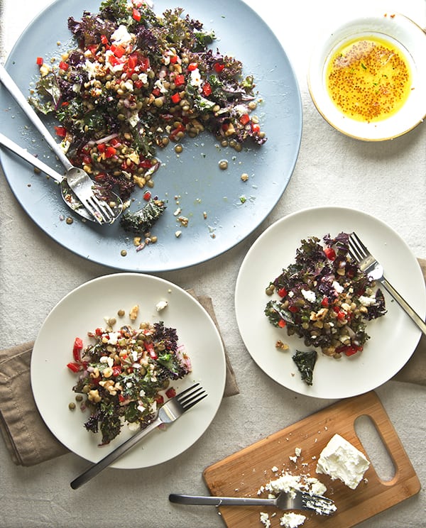 Kale-and-lentil-salad-with-honey-mustard-vinaigrette_Yes,-more-please!