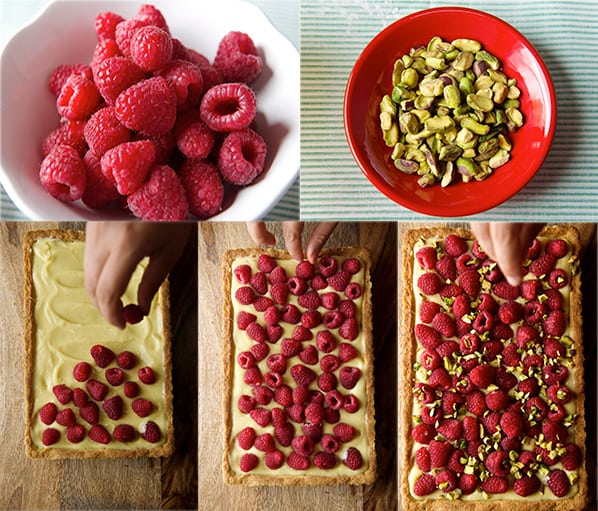 Raspberry Pistachio Tart_fresh raspberries, pistachios the final touch!