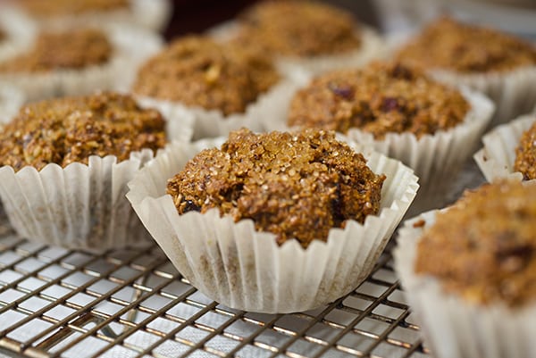 Cranberry Walnut Bran Muffins_muffins on cooling rack