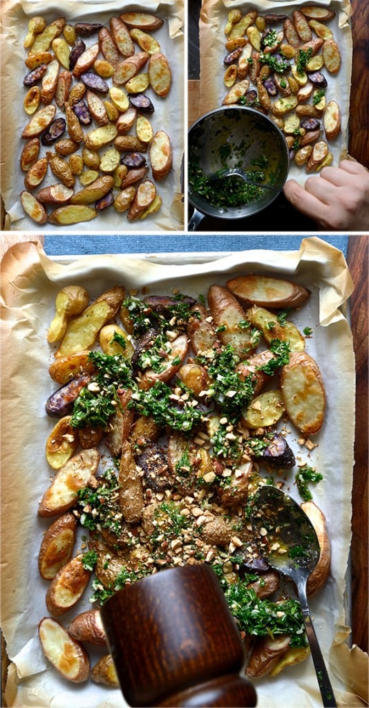 Roasted-fingerlings-potatoes-with-garlic,-herbs-and-aldmonds