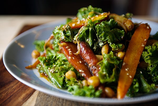 Roasted-Carrot-Salad-with-Hummus-Vinaigrette~-warm-salad-for-the-winter