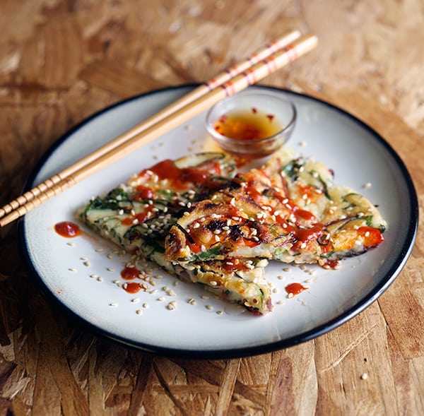 Rainbowchard-Korean-Pancakes-ready-to-eat~Yes,-more-please!