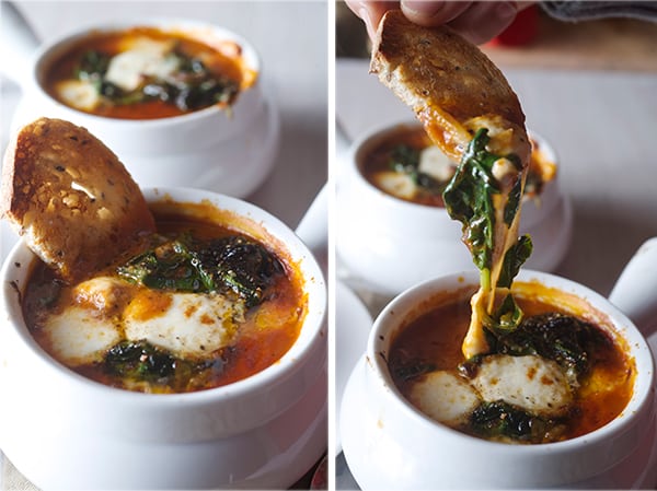 Tomatoe-Spinach-Soup-Caprese-style-toasty,-melty,-Yes,-more-please!