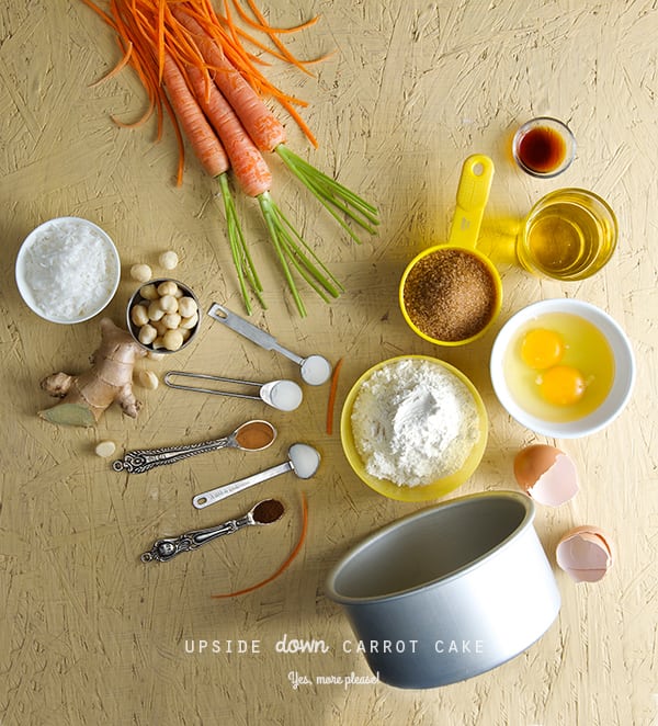 Upsidedown-Carrot-cake-ingredients