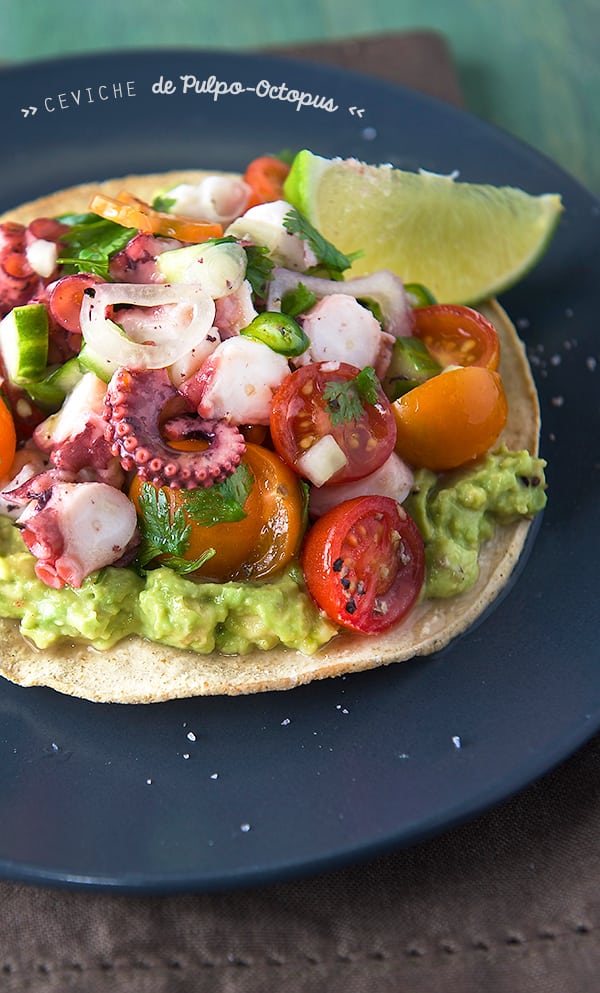 Octopus-Ceviche-de-Pulpo_with-avocado,-cherry-tomatoes-and-shallots_Yes,more-please!