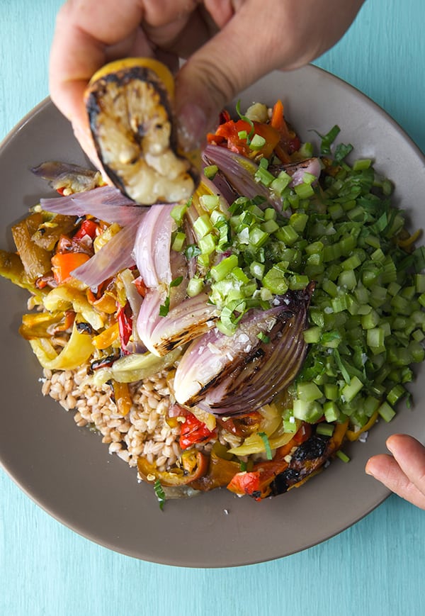 Sweet and Handsome Farro Salad_Grilled-lemon_Yes,-more-please