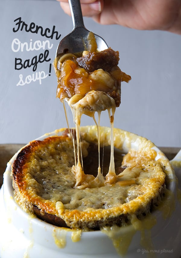 French Onion Bagel Soup ~ Yes, more please!