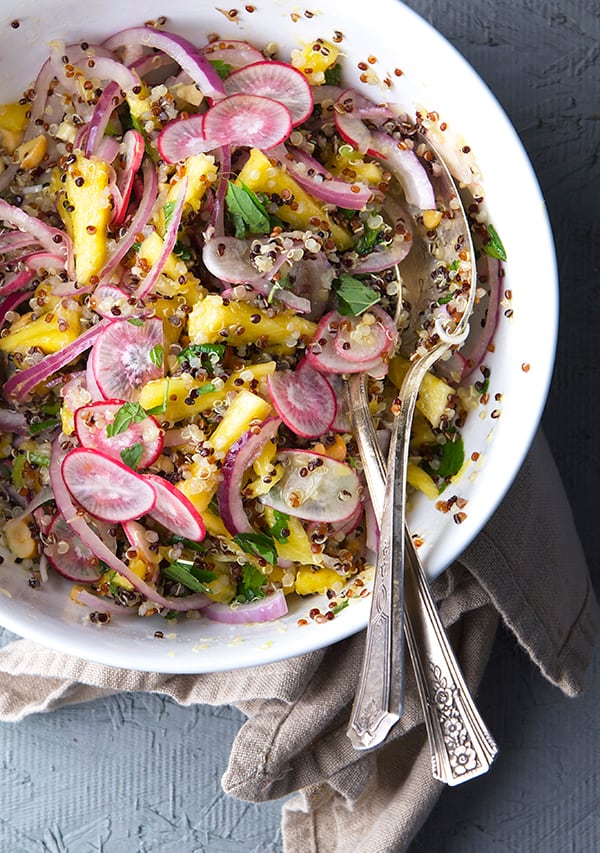 Radish-Pineapple-Mint-Quinoa-Salad_fresh-radishes_Yes,-more-please!